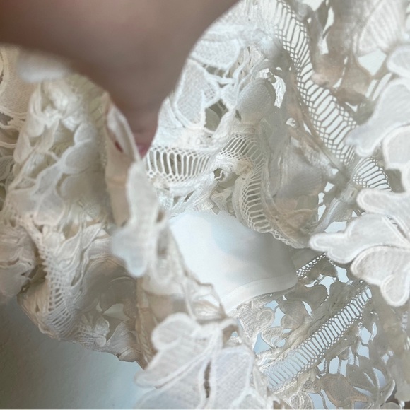 Astr White Lace Bodycon Dress Size Small Lined Back Zipper Fairy Cocktail Bridal - Picture 6 of 10